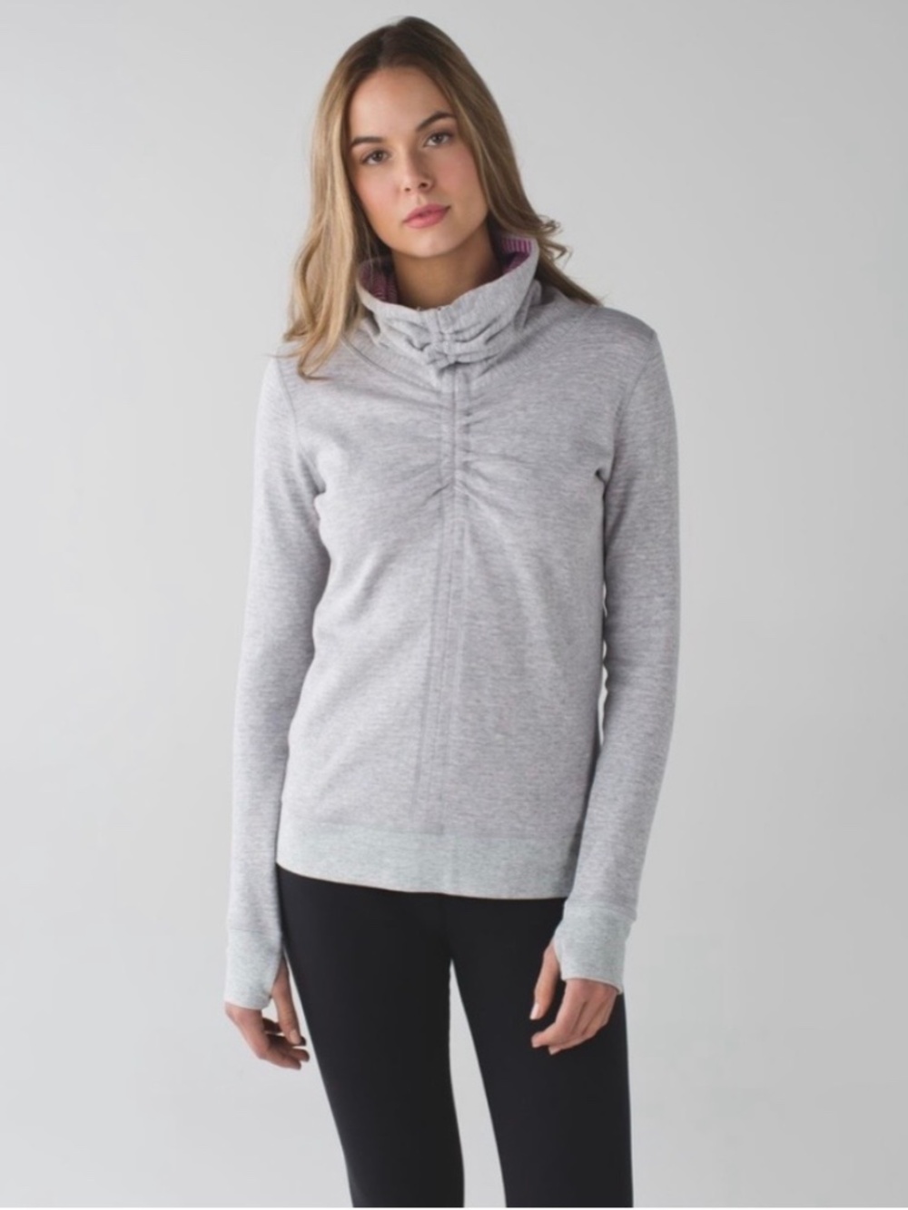 Lululemon In a Cinch Long Sleeve Tee Heathers Light Grey / classic stripe